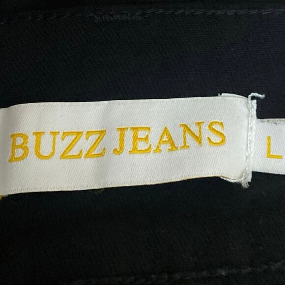 Buzz Jeans Women's Black High Waist Slim Fit Skinny Denim jeans Bermuda Short L - Picture 5 of 6